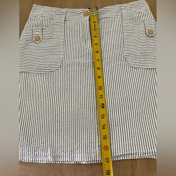 J. McLaughlin| Striped Cotton skirt, pastel blue & white•••nautical style 🫶🏻 - Picture 10 of 11